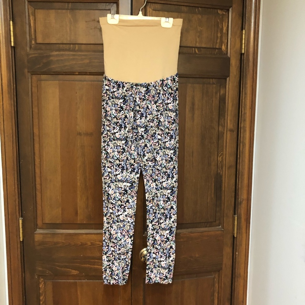 Floral maternity leggings stretchy